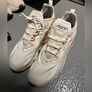 Nike Sneakers in Cream with Pink and Blue Highlights